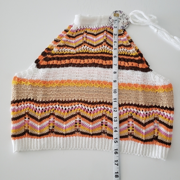 Crochet Tie Strap High Neck Top - Picture 8 of 9